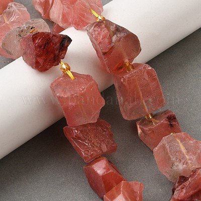 Нити из необработанного вишневого кварцевого стекла G-Z087-B08-1