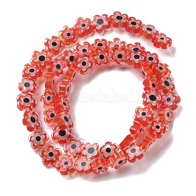 Ручной работы millefiori стеклянные бусины нитки LAMP-F035-09C-1