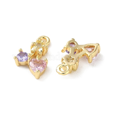 Латунные микро проложить кубического циркония подвески KK-F872-21G-1