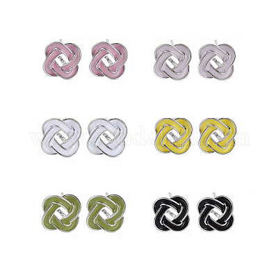 Латунь с эмалевыми фурнитурой для серег KK-S356-623P-NF-1