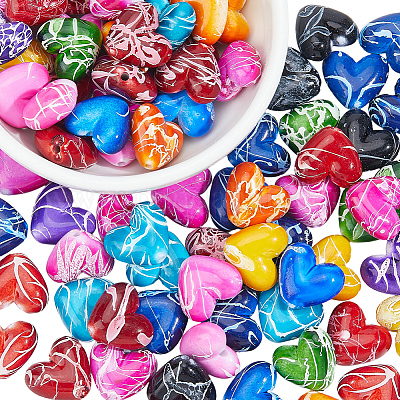 100 шт. акриловых бусин&nbsp;ACRP-PA0001-03-1