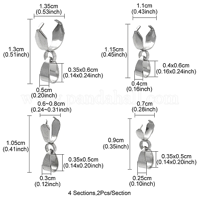 8 шт. 4 зажимных скобы из нержавеющей стали 304 размера STAS-YW0001-65-1
