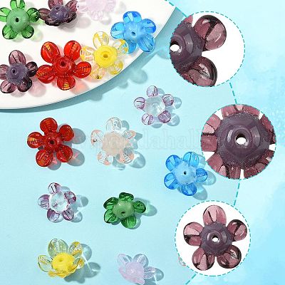 16шт 8 цвета бусины лэмпворк ручной работы LAMP-FS0001-26-1