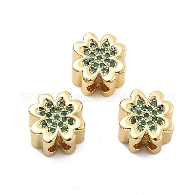 Латунные микро проложить Цирконий Европейский бисером KK-Q006-41G-02-1