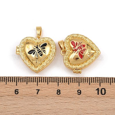 Латунь эмаль Locket подвески KK-P335-09G-1