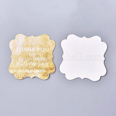 Цветочный узор бумажные подарочные бирки CDIS-K002-E08-1