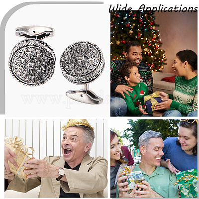 1 пара латунных запонок в тибетском стиле для мужчин FIND-BBC0002-18-1