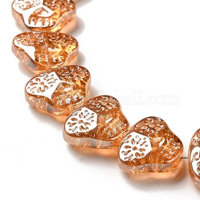 Прозрачные стеклянные бусины гальваническим пряди EGLA-F158-PL01-1