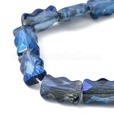 Стеклянные бусины с гальваническим покрытием  EGLA-L045-F-1