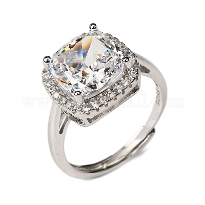 Регулируемые 925 серебряные манжеты с микропаве из кубического циркония для женщин RJEW-F183-01C-01-1