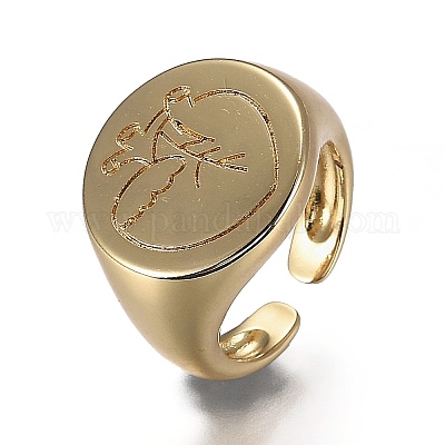 Латунь манжеты кольца RJEW-H538-16-1