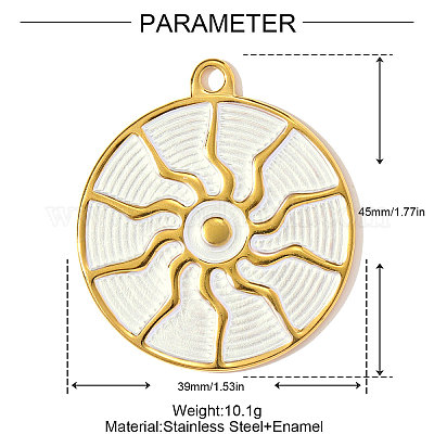 Подвески из нержавеющей стали 304 с эмалью STAS-OY002-84G-1