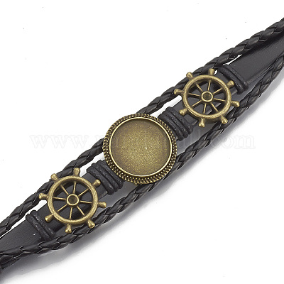 Имитационный браслет кожаный делать MAK-R024-04-1