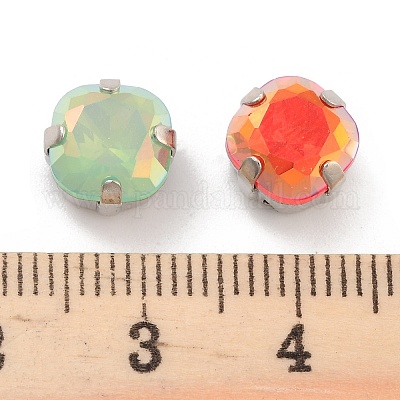 Квадратный опал пришиваем стразами RGLA-G024-07A-P-1