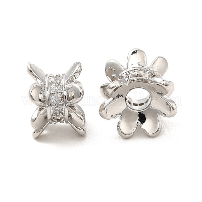 Стойки обшивки латунь микро проложить кубического циркония бусы KK-C010-08-1