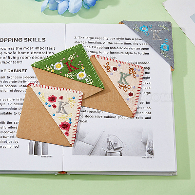 4 шт. 4-х стилевые закладки для книг с вышивкой из фетра FIND-HY0003-46K-1