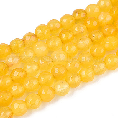 Окрашенные природные белый нефрит бисер пряди G-T139-4mm-60-05-1