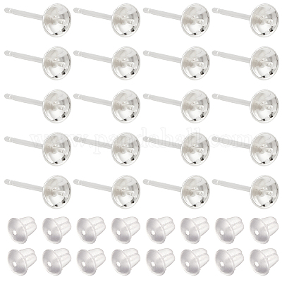 20 пара 925 сережек-гвоздиков из стерлингового серебра STER-GO0001-46-1