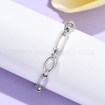 Браслеты на ногу из нержавеющей стали 304 с овальными звеньями для женщин AJEW-U025-01P-1