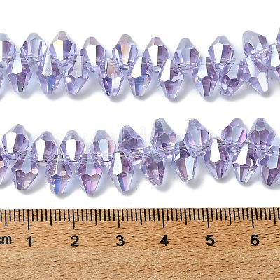 Прозрачные стеклянные бусины гальваническим пряди GLAA-K064-06A-AB04-1