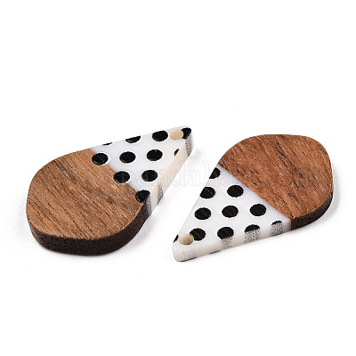 Подвески из непрозрачной смолы и орехового дерева с принтом RESI-TAC0017-59-1