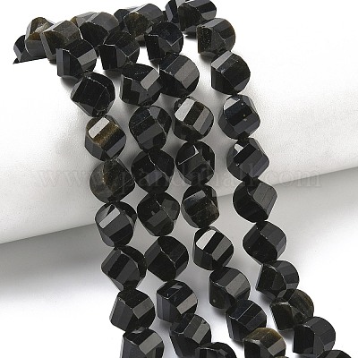 Естественный золотистый отлив обсидиан бисер пряди&nbsp;G-C267-B18-1