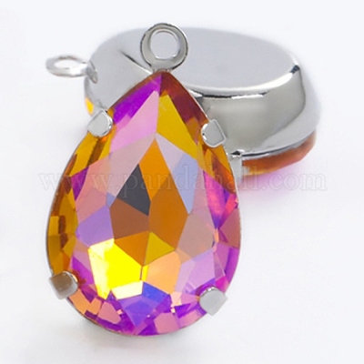 Латунь стекло амулеты KK-WH0100-003P-13-1