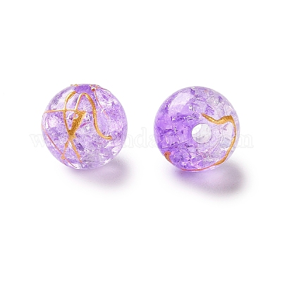 Прозрачных бусин акриловые треск DACR-D300-01G-10mm-1