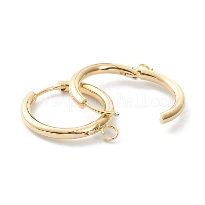 201 фурнитура для сережек-колец Huggie Hoop из нержавеющей стали STAS-P283-01H-G-1