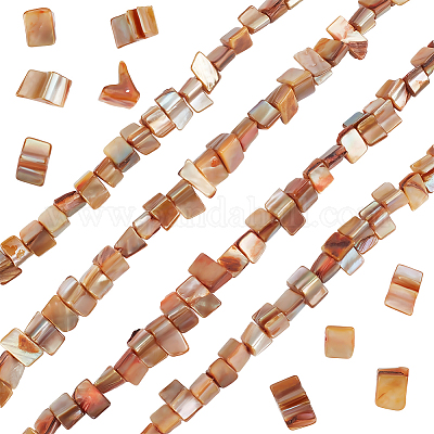 4 нити окрашенных натуральных пресноводных ракушек SHEL-BBC0001-14A-1