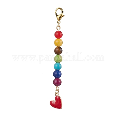 Подвеска в виде сердца из сплава эмали HJEW-JM01507-02-1