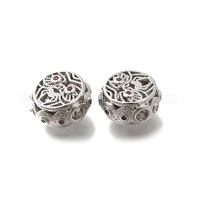 Латунные микропаве пурпурные кубические циркониевые бусины KK-M318-44P-02-1