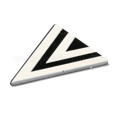 Черно-белые акриловые подвески с вышивкой OACR-S144-02C-1