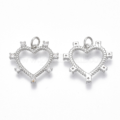 Латунные микропаве прозрачные подвески с фианитом KK-S356-028P-NF-1