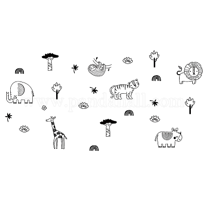 Shop SUPERDANT 2 Sheets/Set Animals Stick Figure Wall Decals Giraffe  Elephant Tiger Lion Wall Sticker Vinyl Decals Cute Animal Wall Decal Art  Wall Decor for Living Room Bedroom for Jewelry Making -