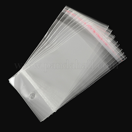 セロハンのOPP袋  長方形  透明  12x6cm  穴：8mm  一方的な厚さ：0.035mm  インナー対策：7x6のCM OPC-S014-06-1