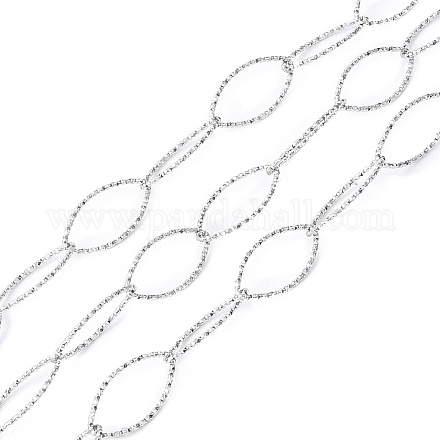 304 Stainless Steel Textured Horse Eye Link Chains CHS-I020-01A-P-1
