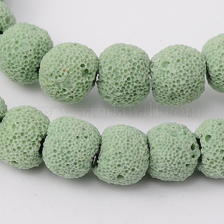 Round Synthetic Lava Beads Strands G-N0116-8mm-15-1
