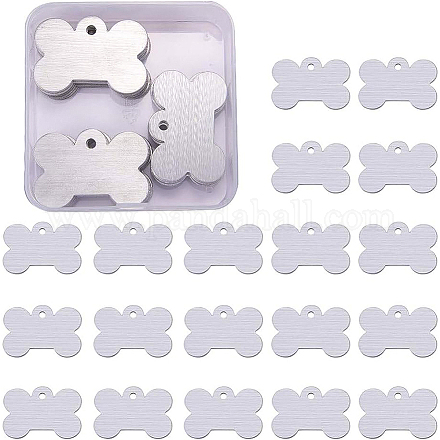 BENECREAT 30 Pack 1.57x1 Bone Shape Stamping Blanks Aluminum Blank Pendants with Snap Storage Case for Necklace Bracelet Jewelry Pendant Charms Dog Tags ALUM-BC0001-02P-1