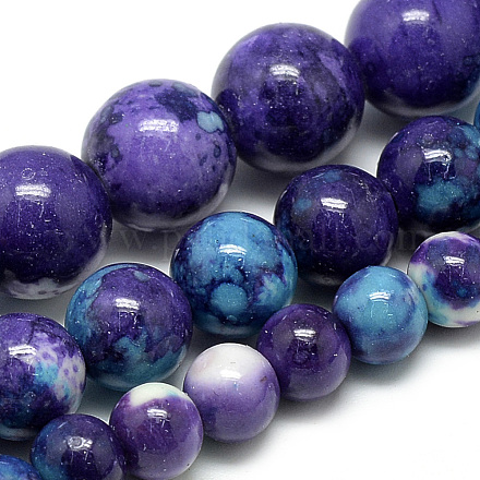 Synthetic Ocean White Jade Beads Strands G-S254-6mm-C06-1