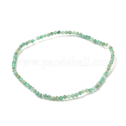 Bracelet extensible à perles rondes en quartz émeraude naturel BJEW-JB07748-02-1