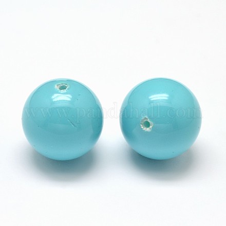 Half Drilled Round Shell Pearl Beads BSHE-M002-18mm-01-1
