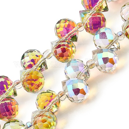 Стеклянные бусины с гальваническим покрытием  EGLA-D030-17Y-1