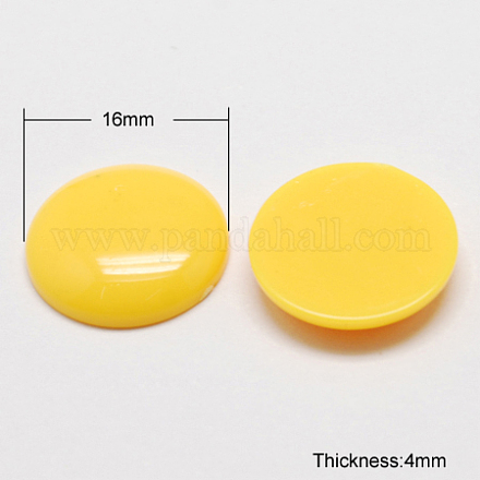 Solid Colour Dome Acrylic Cabochons SACR-S150-16mm-01-1