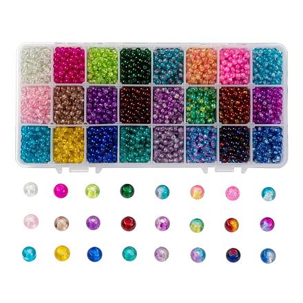 Perles de verre craquelé peintes par pulvérisation CCG-JP0001-01A-1