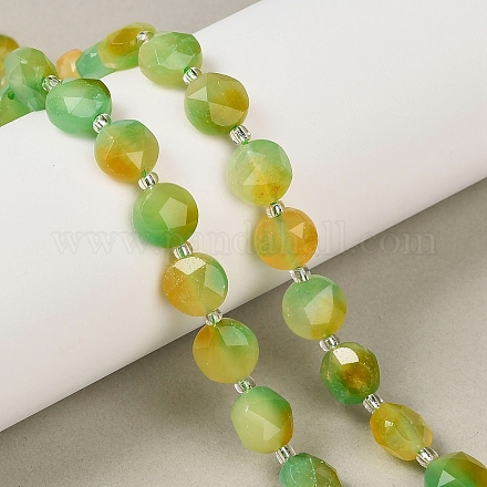 Окрашенные природные белый нефрит бисер пряди G-C116-A181-01C-1