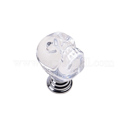Aluminum Alloy & K9 Crystal Glass Skull Drawer Knob SKUL-PW0001-076B-1