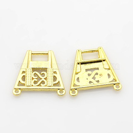 Filigree Trapezoid Plating Zinc Alloy Chandelier Components PALLOY-N0099-01G-1