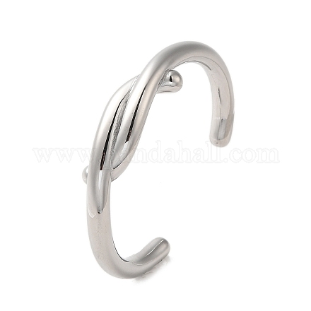 304 bracelet manchette en fil d'acier inoxydable BJEW-Q773-06E-P-1