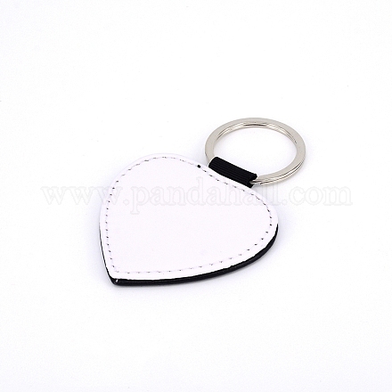 PU Leather Sublimation Blanks Keychains KEYC-WH0018-04-1